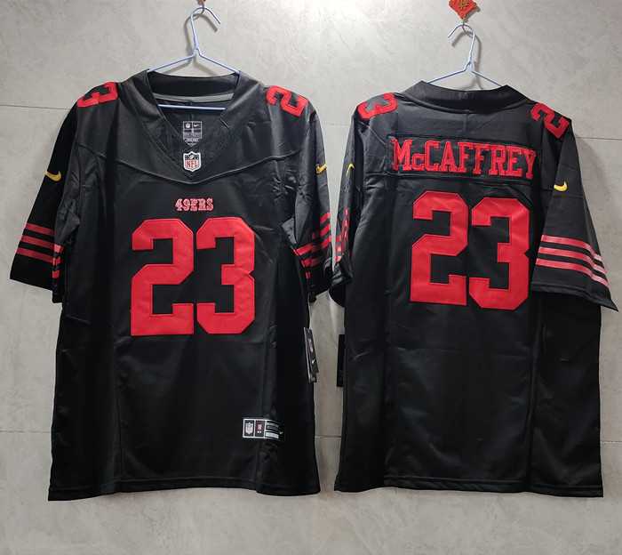 Men%27s San Francisco 49ers #23 Christian McCaffrey Black 2023 F.U.S.E. Vapor Untouchable Limited Stitched Football Jersey->seattle seahawks->NFL Jersey